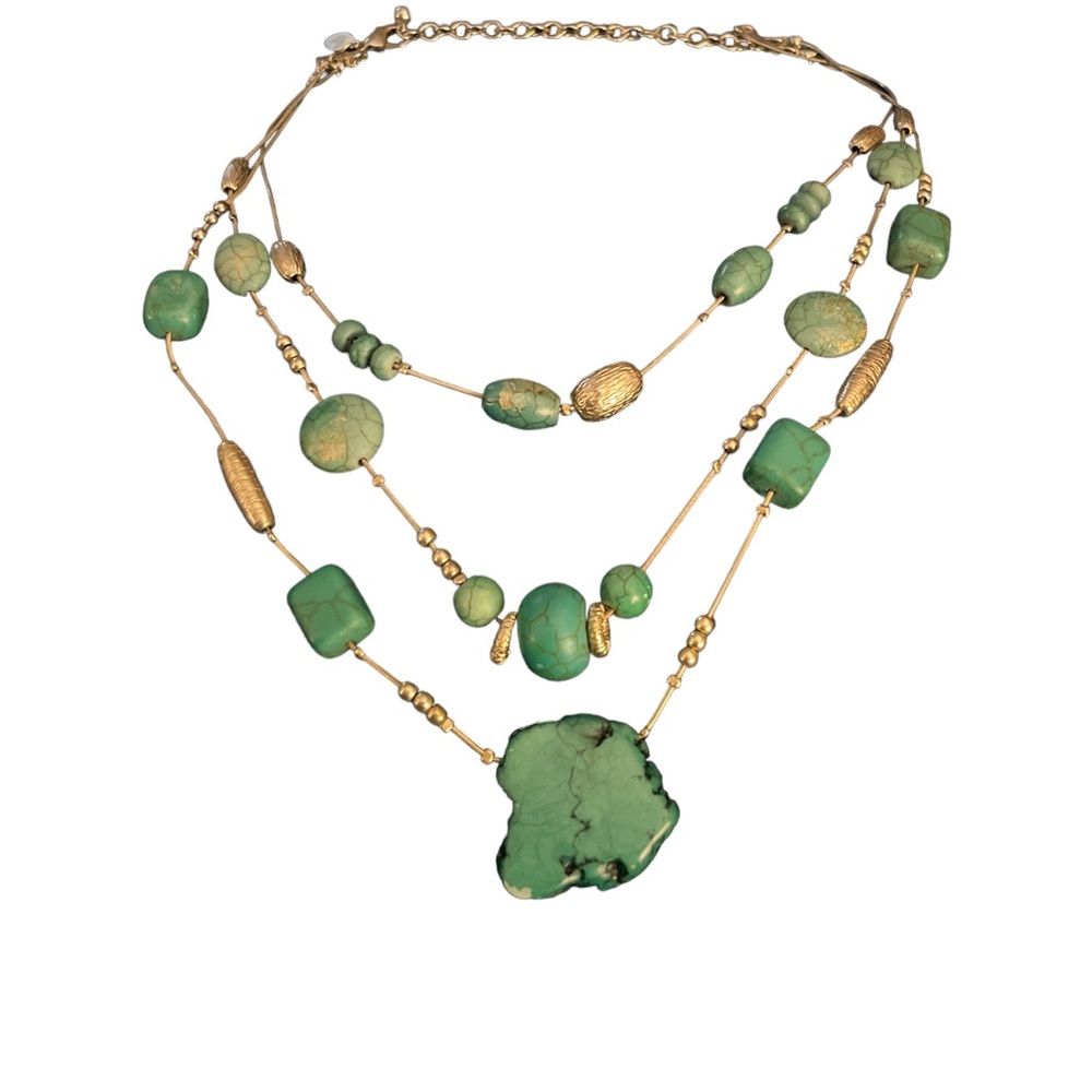 ☀️Dramatic Green Chunky statement necklace from Coldwater Creek 🌙